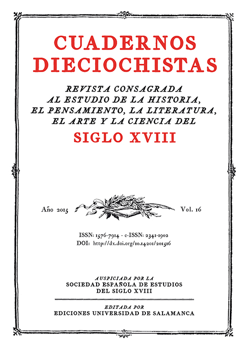                         Ver Vol. 16 (2015): Teatro y música en España del siglo XVIII
                    