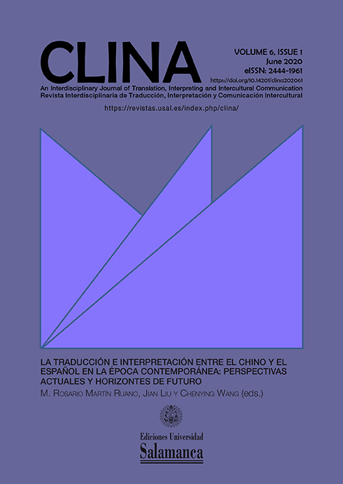                         View Vol. 6 No. 1 (2020): Translating and Interpreting between Chinese and Spanish in the Contemporary World: Current Perspectives and Horizons
                    
