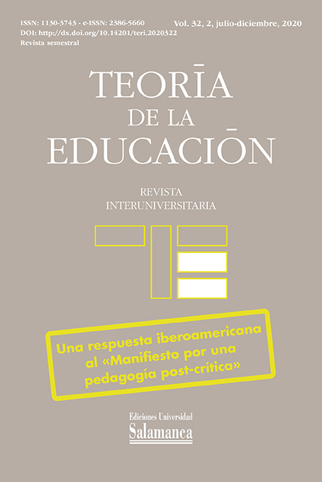                         Ver Vol. 32 Núm. 2 (2020): Una respuesta iberoamericana al «Manifiesto por una pedagogía post-crítica»
                    
